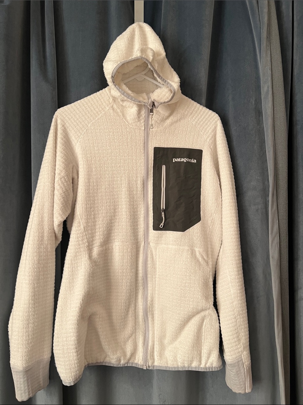 Patagonia Fleece Zip Up Jacket with Hood hoodie - Winter White